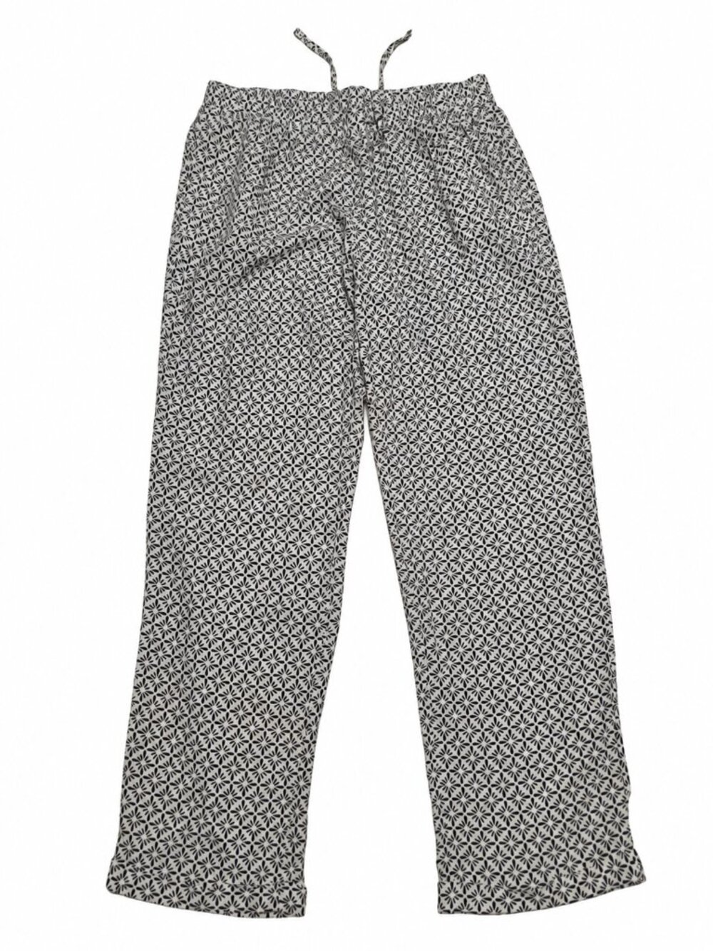 GapKids Girls XL 12 Black White Floral Print Wide Leg Pull On Pants
